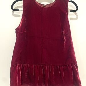 J. Crew Velvet Sleeveless Top in Rich Red